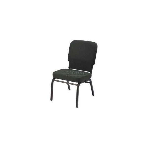 KFI Oversized Church Chair - Armless - Stacking - Slate Fabric/Black Frame